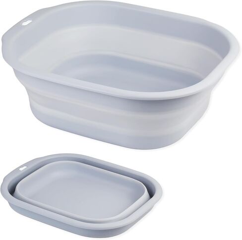 Collapsible Wash Basin Set of 2, Foldable Small Medium Size Wash Basin, Portable Plastic Basins for Laundry, Bottles, Travel, Camping (Pink) in Saudi Arabia