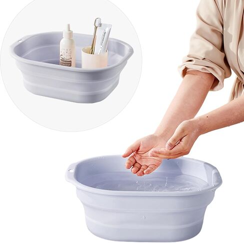 Collapsible Wash Basin Set of 2, Foldable Small Medium Size Wash Basin, Portable Plastic Basins for Laundry, Bottles, Travel, Camping (Pink) in Saudi Arabia