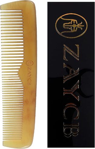 Buffalo Horn Fine Tooth Comb - Anti-Static Hair Comb - Hair Styling Detangling Comb for All Hair Types (Men, Women, Kids) in Saudi Arabia