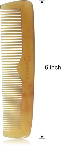 Buffalo Horn Fine Tooth Comb - Anti-Static Hair Comb - Hair Styling Detangling Comb for All Hair Types (Men, Women, Kids) in Saudi Arabia