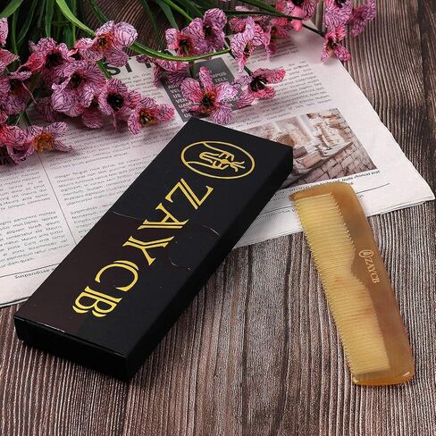 Buffalo Horn Fine Tooth Comb - Anti-Static Hair Comb - Hair Styling Detangling Comb for All Hair Types (Men, Women, Kids) in Saudi Arabia