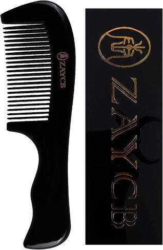 Buffalo Horn Fine Tooth Comb - Anti-Static Hair Comb - Hair Styling Detangling Comb for All Hair Types (Men, Women, Kids) in Saudi Arabia
