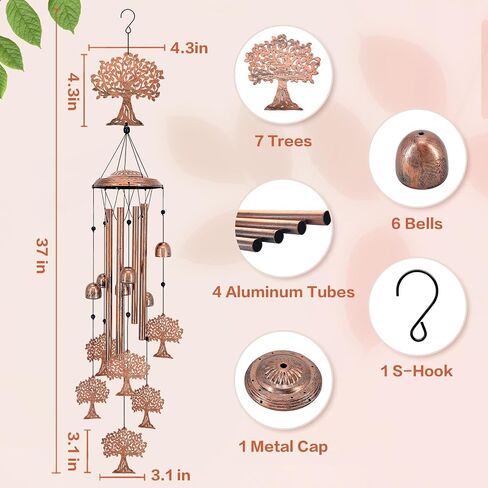 Tree of Life Wind Chimes for Outside,Tree of Life Gifts for Women/Men/Sympathy Gift/Memorial Gifts/Birthday Festival Gifts Metal windchimes Outdoors/Indoors,Patio Decor,Garden Decor,Home,Yard Decor in Saudi Arabia