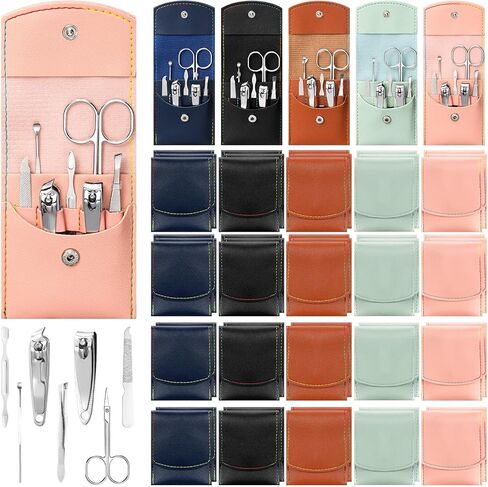 Geosar 50 Set Travel Manicure Kit Nail Clippers Pedicure Professional Nail Care Tools Stainless Steel Grooming Nail Set with Portable Travel Case Gifts for Family(Black) in Kuwait