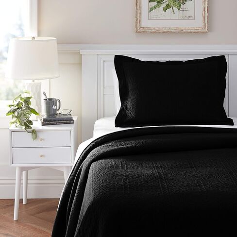 طقم مفرش سرير فلور دي ليز من القطن الفاخر، بطانيات دافئة، مفروشات لجميع المواسم، ديكور غرفة النوم، غطاء ميدالية بوهو مزخرف، يتضمن مفرش سرير واحد، 2 غطاء وسادة، الملكة، أبيض in Kuwait