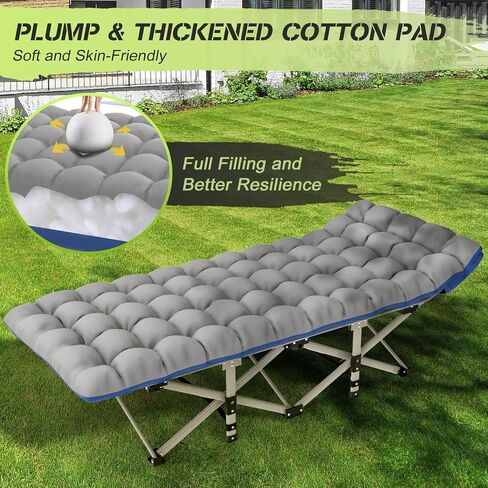 Suteck Camping Cot, 32In XXL Folding Camping Cot Heavy Duty Sleeping Bed for Adults 1200D Double Layer Oxford Cots for Camping W/Pilllow Mattress Carry Bag for Home Office Travel in Saudi Arabia