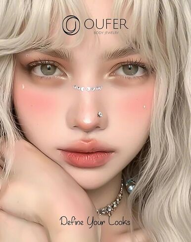 حلقات أنف OUFER 20G، ترصيع أنف من الفضة الإسترلينية 925، مجوهرات ثقب الأنف على شكل زهرة، حلقات أنف لطيفة، حلقات أنف شفافة تشيكوسلوفاكيا للنساء in Kuwait