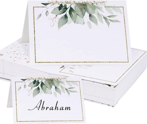 50pcs Place Cards for Table Setting Wedding Greenery Table Place Cards Eucalyptus Leaf Place Setting Name Cards for Bridal Shower Baby Shower Birthday Party (Green) in Saudi Arabia