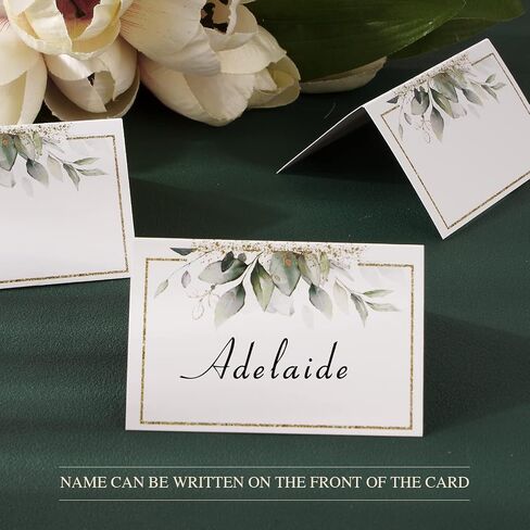 50pcs Place Cards for Table Setting Wedding Greenery Table Place Cards Eucalyptus Leaf Place Setting Name Cards for Bridal Shower Baby Shower Birthday Party (Green) in Saudi Arabia
