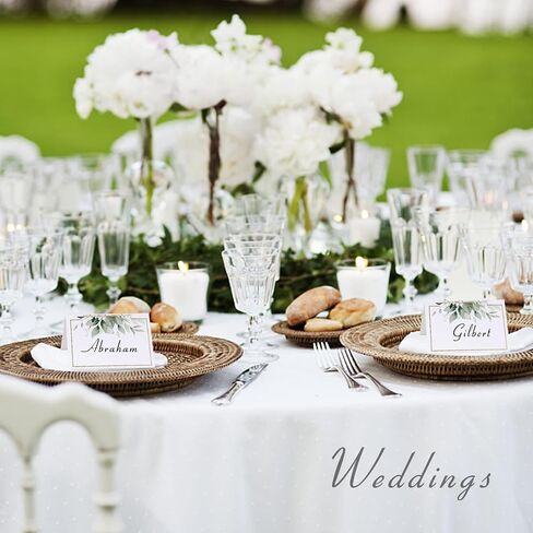 50pcs Place Cards for Table Setting Wedding Greenery Table Place Cards Eucalyptus Leaf Place Setting Name Cards for Bridal Shower Baby Shower Birthday Party (Green) in Saudi Arabia
