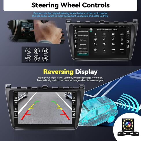 1+32G Android Car Stereo for Mazda 6 Rui Wing 2015-2019 8 inch Touch Screen Multimedia Player GPS Navigation FM RDS Radio Mirror Link for Android/iOS Bluetooth WiFi SWC + Backup Camera&MIC in Saudi Arabia