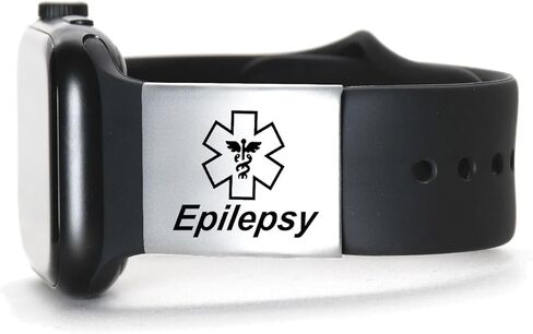 علامة تنبيه طبية لمرض السكري من النوع 1 باللون الأسود لحزام الساعة، علامة إسعافات أولية للطوارئ الطبية من الفولاذ المقاوم للصدأ محفورة بالليزر in Kuwait