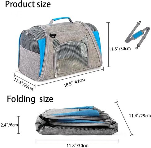 Portable Travel Pet Carrier for Small Pets Up to 16 Lbs, Airline Approved Collapsible Cats and Puppy Soft-Sided Carriers in Saudi Arabia