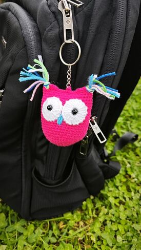 Crochet Owl Amigurumi Keychain-Stuffed Toy Cute Gift Accessory for Purse, Phone Case, Bag, Car Mirror, Wallet, Luggage, Suitcase, Stroller, Crib, Backpack (dark blue, plain) in Saudi Arabia