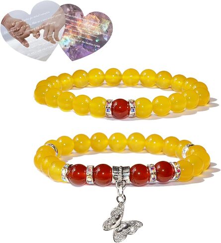 Couples Bracelets, Healing Crystal Bracelet, Butterfly Bracelet, Anxiety Bracelet for Women, Friendship Bracelets, Relationship Bracelets in Saudi Arabia