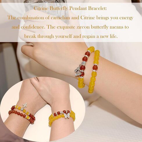 Couples Bracelets, Healing Crystal Bracelet, Butterfly Bracelet, Anxiety Bracelet for Women, Friendship Bracelets, Relationship Bracelets in Saudi Arabia