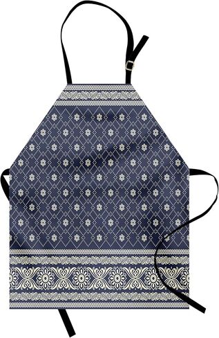 Lunarable Gothic Apron, Girl and Roses Concept Illustration Print, Unisex Kitchen Bib with Adjustable Neck for Cooking Gardening, Adult Size, Black Pink in Kuwait