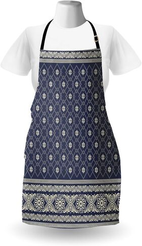 Lunarable Gothic Apron, Girl and Roses Concept Illustration Print, Unisex Kitchen Bib with Adjustable Neck for Cooking Gardening, Adult Size, Black Pink in Kuwait