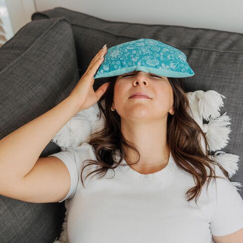 Yoga Eye Pillow, Lavender Microwave Heating Pad Hot & Cold Pack Eye Pillow Aromatherapy Gift, Microwavable, Several Fabric Options, Scented or Unscented, 9" x 4" (Gray, Lavender) in Saudi Arabia