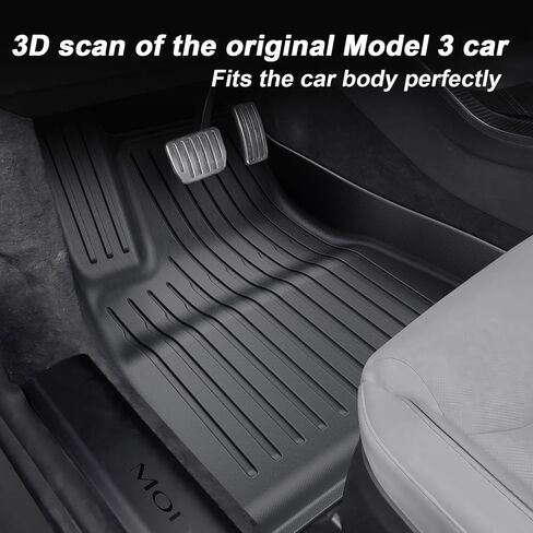 سجادات أرضية لسيارة Tesla Model 3 Highland 2024، 3 قطع تناسب العملاء في جميع الأحوال الجوية TPE سجادات أرضية سيارة ثلاثية الأبعاد مضادة للانزلاق مقاومة للماء وبطانات أرضية شديدة التحمل لملحقات موديل 2024 3 in Saudi Arabia