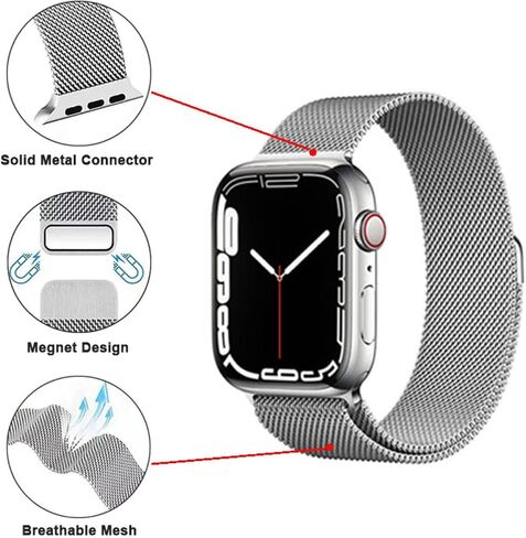 سوار ساعة Apple بعلم الولايات المتحدة الأمريكية - أشرطة مغناطيسية شبكية متوافقة مع السلسلة 9، Ultra 2، SE، Ultra 8 7 6 5 4 3 2 1 49 مم 45 مم 44 مم 42 مم 41 مم 40 مم 38 مم - أساور بديلة من الفولاذ المقاوم للصدأ للرجال والنساء لأجهزة Apple وiWatch in Saudi Arabia