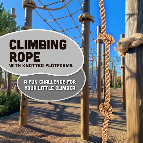 Squirrel Products Kids Climbing Rope and Rock Holds Bundle, Easy Setup for Playgrounds, Tree Houses, Obstacle Courses, and Indoor/Outdoor Fun in Saudi Arabia