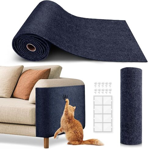 78.7"x15.8" Cat Scratch Mat,Trimmable Self-Adhesive Carpet,DIY Climb Cat Scratcher for Cat Couch Furniture or Wall Protector,Covering Cat Tower,and Replacement Pads (Dark Gray) in Kuwait