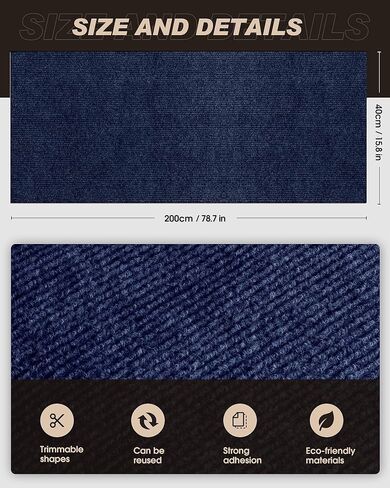 78.7"x15.8" Cat Scratch Mat,Trimmable Self-Adhesive Carpet,DIY Climb Cat Scratcher for Cat Couch Furniture or Wall Protector,Covering Cat Tower,and Replacement Pads (Dark Gray) in Kuwait
