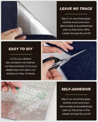 78.7"x15.8" Cat Scratch Mat,Trimmable Self-Adhesive Carpet,DIY Climb Cat Scratcher for Cat Couch Furniture or Wall Protector,Covering Cat Tower,and Replacement Pads (Dark Gray) in Kuwait