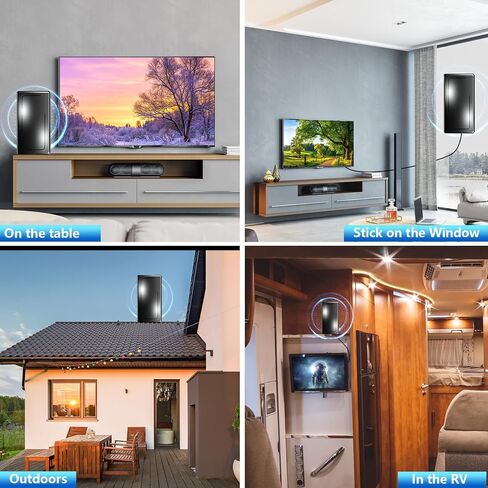 1200+ Miles Range TV Antenna, Digital TV Antenna Indoor for Smart TV and Old TVs, Portable HD Antenna Indoor Outdoor with Amplifier and Signal Booster, Support 8K 4K 1080p - 30ft Coax Cable in Saudi Arabia