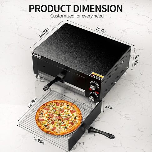 Electric Pizza Oven Indoor Countertop Pizza Oven Commercial Pizza Maker Machine for Home with Timer Stainless Steel Pizza Cooker,Commercial Pizza Maker for Restaurant and Home Use in Saudi Arabia