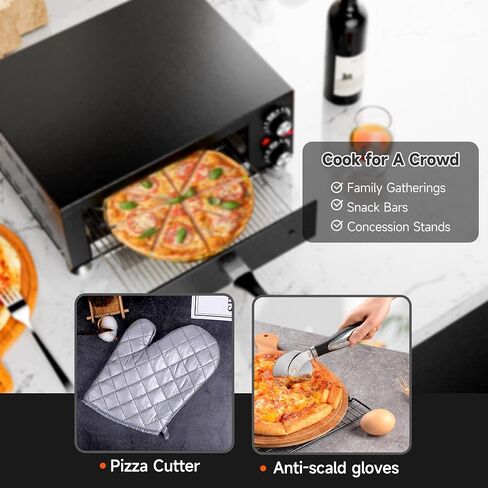 Electric Pizza Oven Indoor Countertop Pizza Oven Commercial Pizza Maker Machine for Home with Timer Stainless Steel Pizza Cooker,Commercial Pizza Maker for Restaurant and Home Use in Saudi Arabia
