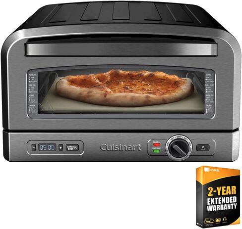 Cuisinart CPZ-120BKS Indoor Portable Countertop Pizza Oven - Black Stainless Steel Bundle with 2 Year CPS Enhanced Protection Pack in Saudi Arabia