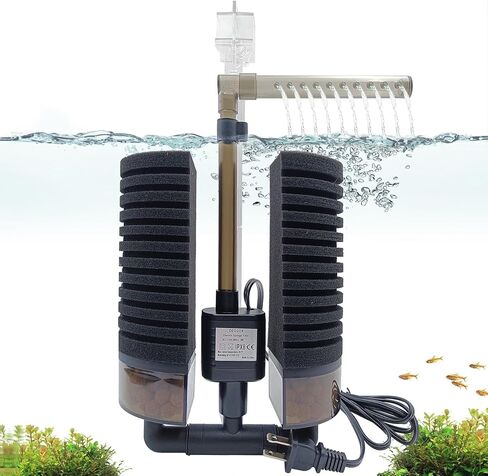 Aquarium Sponge Filter,Clip on Aquarium Filter with Bio Ceramic Media Ball, for Breeding Fry Betta Shrimp Nano Aquatic Frog Fish Tank 5-10 Gallon in Saudi Arabia
