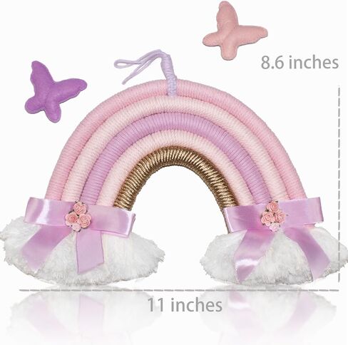 Girls Room Decor Macrame Wall Decor Toddler Room Decor Rainbow Decor Pastel Boho Nursery Decor for Baby Girl Bedroom and Little Girls Room Kids Wall Art Pink Decorations for Rainbow Classroom in Saudi Arabia