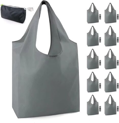 BeeGreen Gifts for Cat Lovers 6 Pack Cats Reusable Grocery Bags with Elastic Band Reusable Shopping Bags Bulk 50LBS X-Large Foldable-Machine Washable-Heavy Duty in Kuwait
