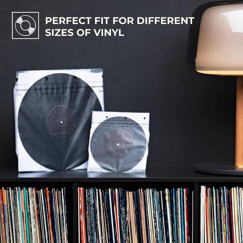 BIG FUDGE Inner & Outer Vinyl Record Sleeves Bundle 100pcs - 12 inch x 50pcs Anti Static & Acid Free Archival Rice Paper Inner Sleeves - 12" x50pcs High-Density Polypropylene Album Covers in Saudi Arabia