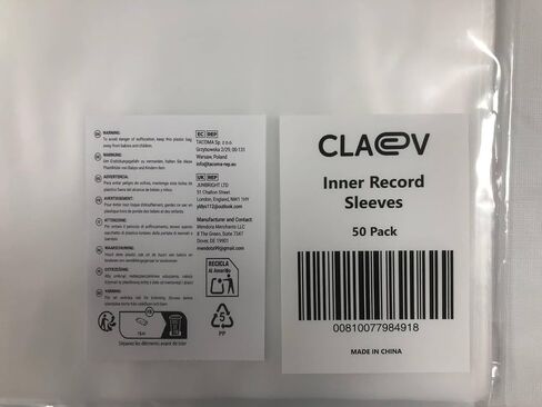 غلاف سجل داخلي مضاد للكهرباء الساكنة من Claev 50 لسجلات الفينيل LP (12 بوصة، مربع، شفاف)، أغطية بلاستيكية واقية لسجل الألبوم للتخزين in Kuwait