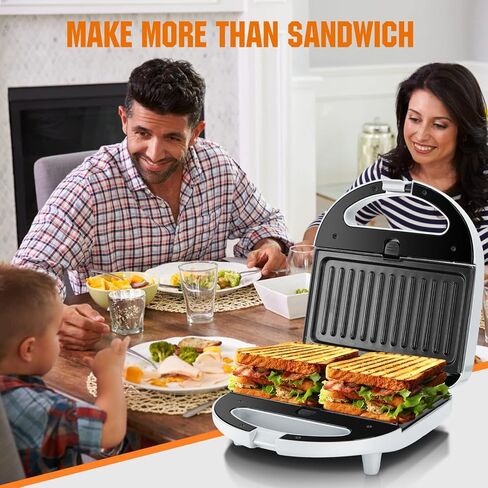 Aigostar Sandwich Maker Panini Press Grill, 3 in 1 Waffle Maker with Removable Non-stick Plates, Electric Grilled Cheese Maker, Portable Cool Touch Handle, Led Indicator Lights & Easy to Clean, 750W in Saudi Arabia