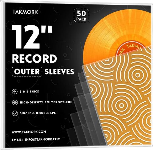 Record Sleeves Vinyl Album Covers: 12" LP Vinyl Record Protective Sleeves | Crystal Clear & Durable 3 Mil Thick Record Outer Sleeves, 25 Pcs in Saudi Arabia