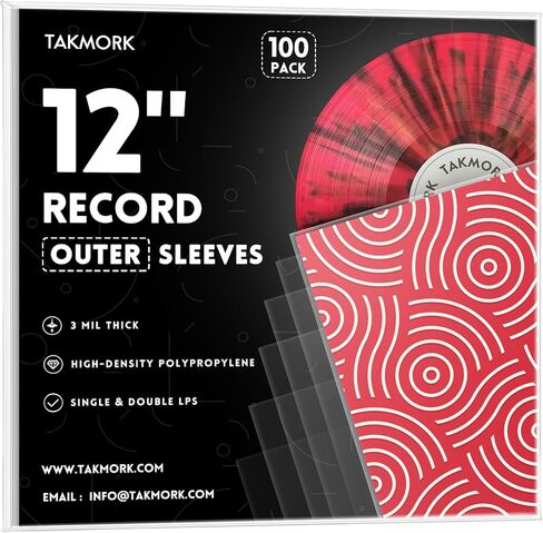 Record Sleeves Vinyl Album Covers: 12" LP Vinyl Record Protective Sleeves | Crystal Clear & Durable 3 Mil Thick Record Outer Sleeves, 25 Pcs in Saudi Arabia
