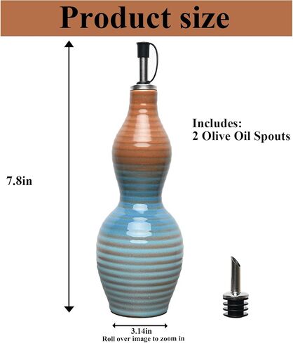 Ceramic Olive Oil Dispenser Handmade Pottery Bottle Small Container for Olive Oil Vinegar and Soy Sauce Ergonomic Kitchen Holder Elegant Cooking Accessory Perfect for Home and Dining Table in Saudi Arabia
