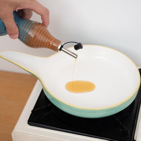 Ceramic Olive Oil Dispenser Handmade Pottery Bottle Small Container for Olive Oil Vinegar and Soy Sauce Ergonomic Kitchen Holder Elegant Cooking Accessory Perfect for Home and Dining Table in Saudi Arabia