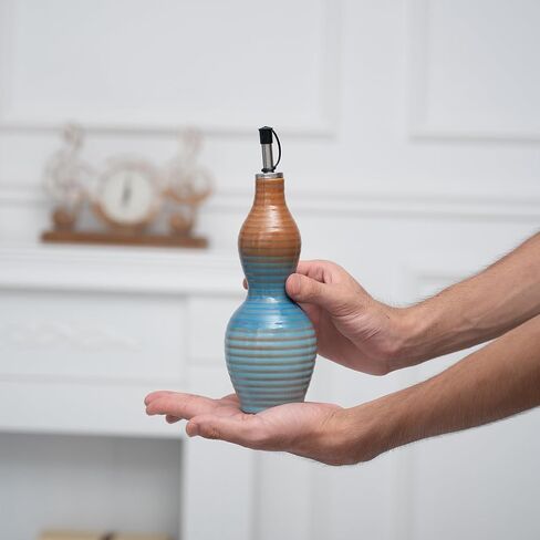 Ceramic Olive Oil Dispenser Handmade Pottery Bottle Small Container for Olive Oil Vinegar and Soy Sauce Ergonomic Kitchen Holder Elegant Cooking Accessory Perfect for Home and Dining Table in Saudi Arabia