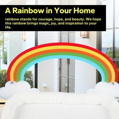 Realistic Rainbow Designed Cat Window Perch - Luxuriously Soft, Elegant Design, Cordless & Robust, Enhances Natural Beauty in Home in Saudi Arabia