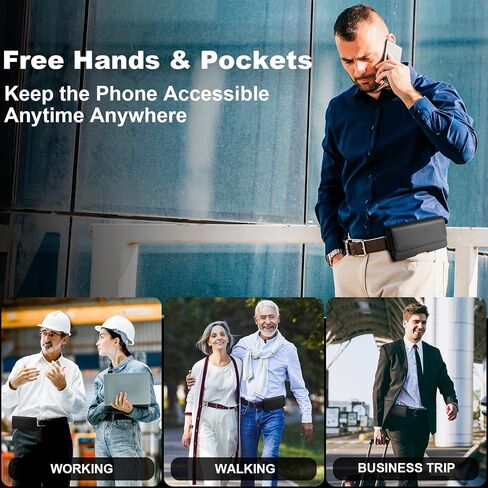 Phone Holster for iPhone 16 Pro Max, 15 Pro Max, 14 Pro Max 13 12 Pro Max Belt PU Leather - Cell Phone Belt Holder for iPhone 16 15 Plus for Men, Daily & Work Use, Yogdnra in Saudi Arabia