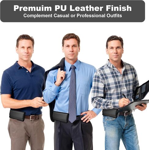 Phone Holster for iPhone 16 Pro Max, 15 Pro Max, 14 Pro Max 13 12 Pro Max Belt PU Leather - Cell Phone Belt Holder for iPhone 16 15 Plus for Men, Daily & Work Use, Yogdnra in Saudi Arabia