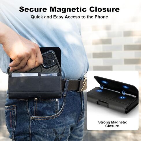 Phone Holster for iPhone 16 Pro Max, 15 Pro Max, 14 Pro Max 13 12 Pro Max Belt PU Leather - Cell Phone Belt Holder for iPhone 16 15 Plus for Men, Daily & Work Use, Yogdnra in Saudi Arabia