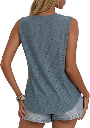 Womens Fashion Tank Tops Crewneck Loose Fit Basic y2k Going Out Clothes Casual Summer Sleeveless Shirts for Women 2024 in Saudi Arabia