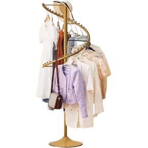 Spiral Rotating Clothing Rack, 38 Ball Heavy Duty Garment Rack, Standing Metal Sturdy Freestanding Hanger For Boutique Bedroom Space Saving (Color : Gold, Size : 180cm)